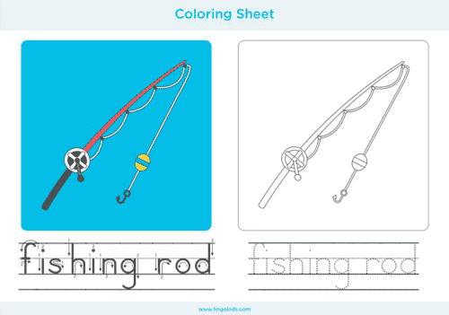 Fishing rod - Camping Coloring Pages 