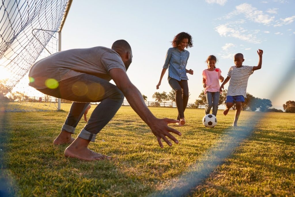 family mental health playing soccer
