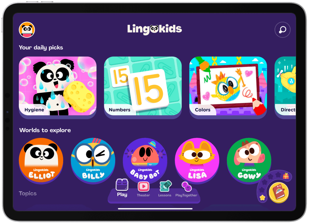 Lingokids content - Tablet preview