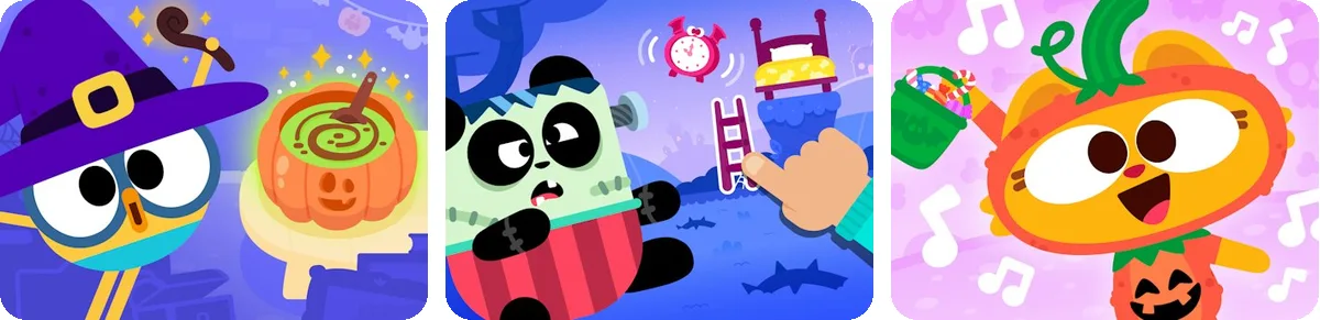 Magic Potion Maker, After Dark Sleepwalker y Halloween Dress Up Party, próximamente en After Dark de Lingokids